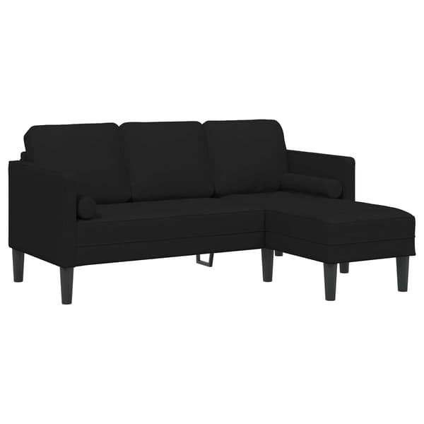 vidaXL Sofa Sæt 2 pcs Sort 173 x 131 x 67 cm Stof