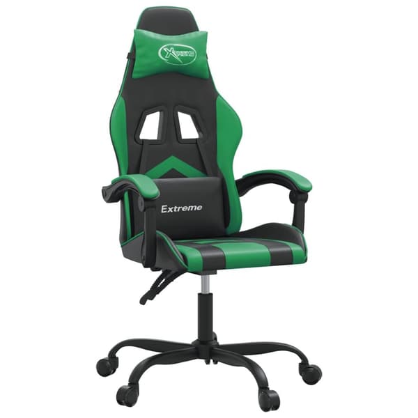 vidaXL gamingstol kunstlæder sort og grøn