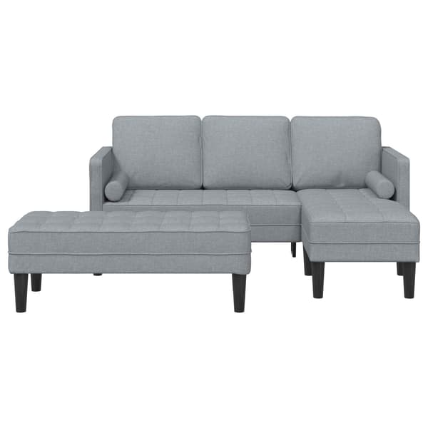 vidaXL Sofa Sæt med pude 2 pcs Lysegrå Polyester