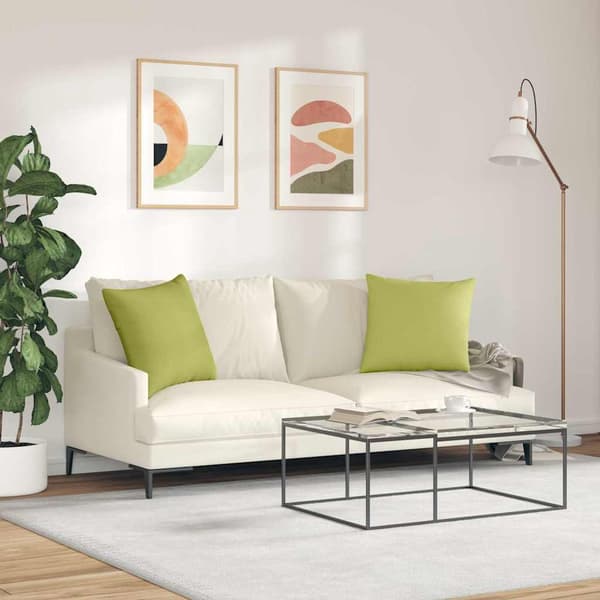 vidaXL Sofapuder 2 pcs Lys grøn 50 x 50 cm Stof