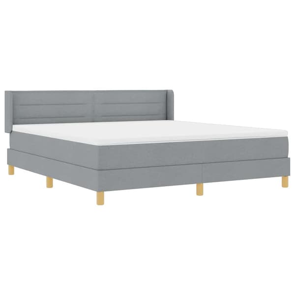 vidaXL Box spring seng med madras Lysegrå 200 x 180 cm Polyester