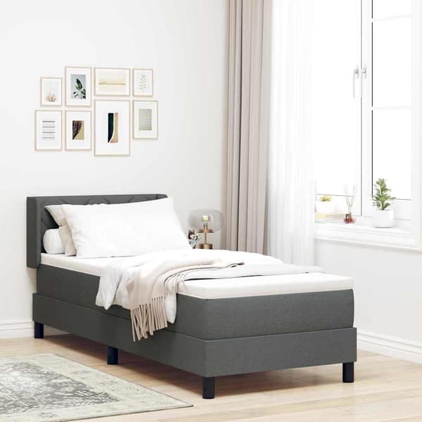 vidaXL Box spring seng med madras Mørkegrå 200 x 80 cm Polyester