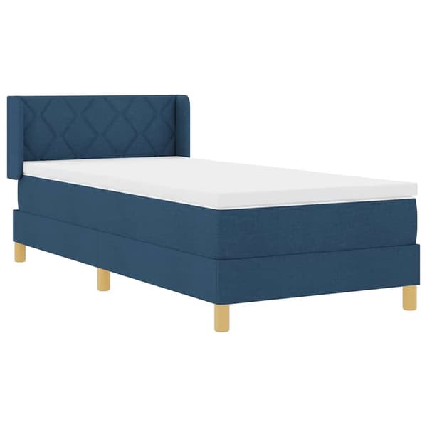 vidaXL Box spring seng med madras Blå 200 x 100 cm Polyester