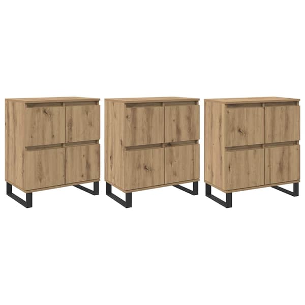vidaXL Sideboard 3 pcs Artisan Egetræ 60 x 35 x 70 cm
