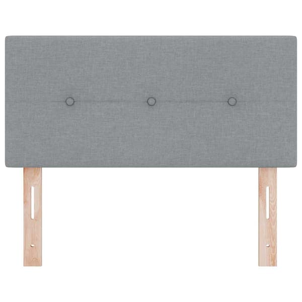 vidaXL LED sengegavl med LED-lysstrimler Lysegrå 100 cm Stof