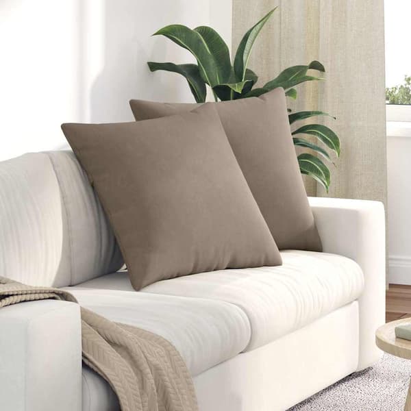 vidaXL Sofapuder 2 pcs Gråbrun 80 x 80 cm Stof