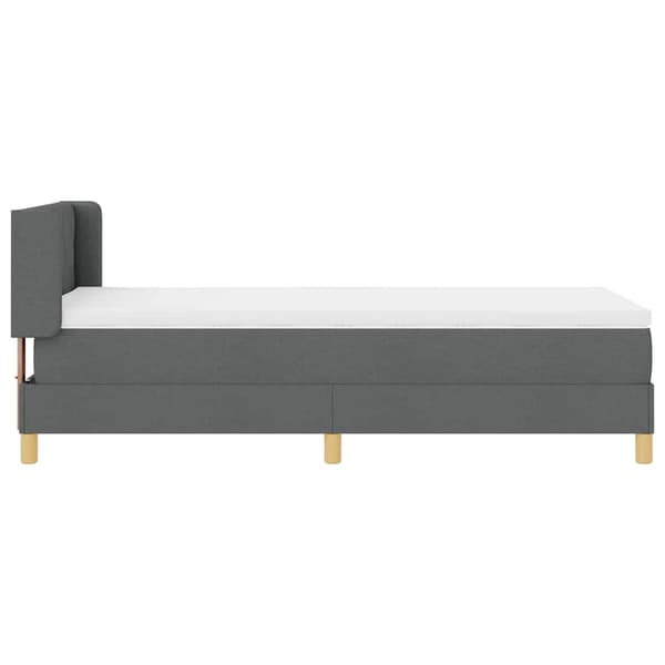 vidaXL Box spring seng med madras Mørkegrå 200 x 90 cm Polyester