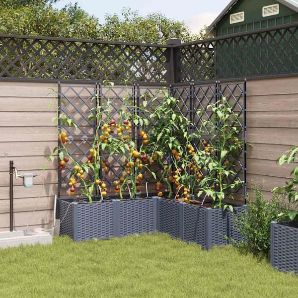 vidaXL Have Blomsterkrukke 5 pcs Lys Grå Stål
