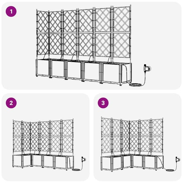 vidaXL Have Blomsterkrukke 5 pcs Sort Stål