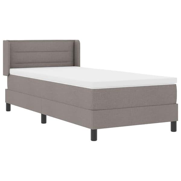 vidaXL Box spring seng med madras Gråbrun 200 x 90 cm Polyester