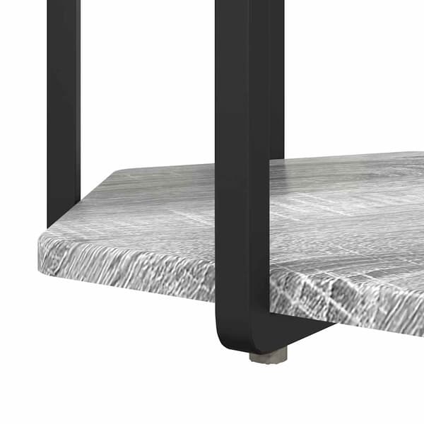 vidaXL Sidebordssæt med hylde 2 pcs Grå