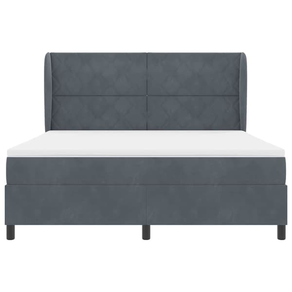 vidaXL Box spring seng med madras Mørkegrå 200 x 180 cm Polyester