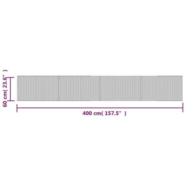 vidaXL Matto suorakaide musta 60x400 cm bambu