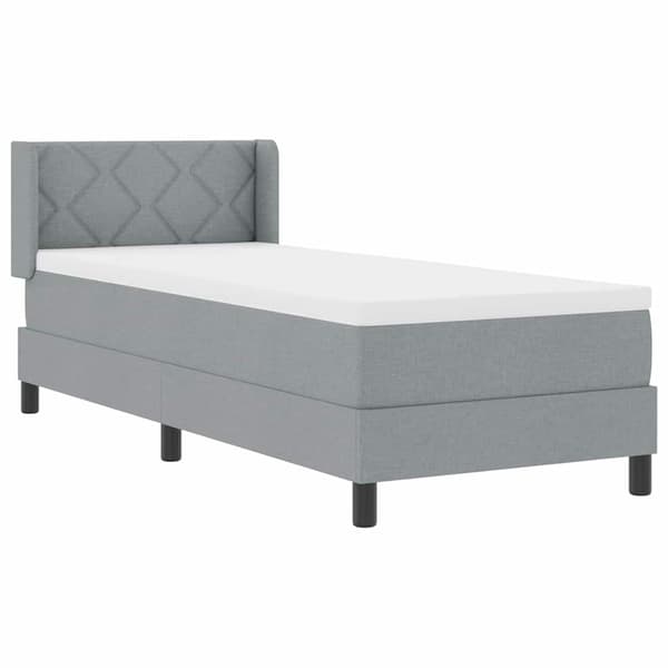 vidaXL Box spring seng med madras Lysegrå 200 x 80 cm Polyester