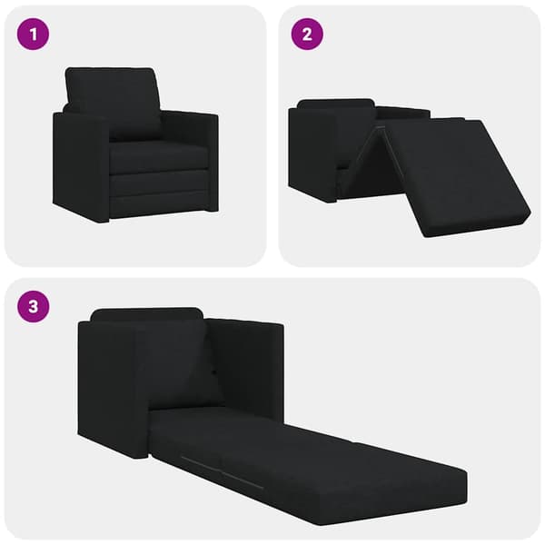 vidaXL Sovesofa 60cm Sort Stof