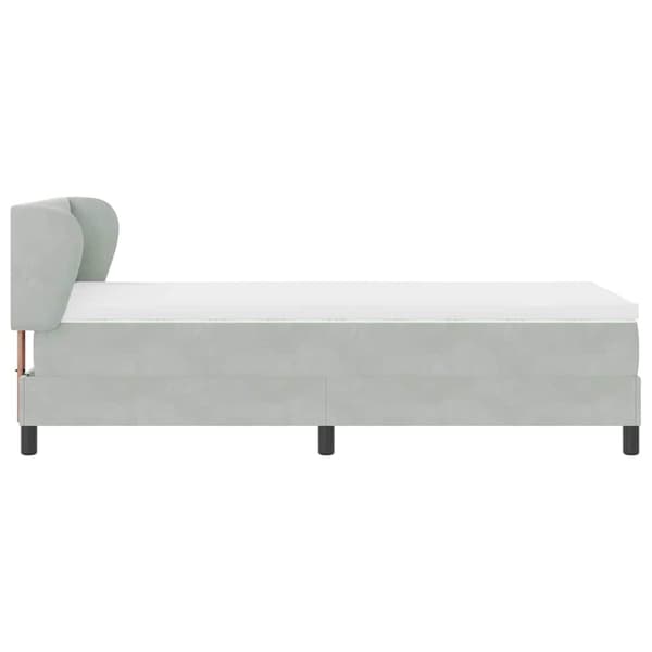vidaXL Box spring seng med madras Lysegrå 80 x 200 cm Fløjl