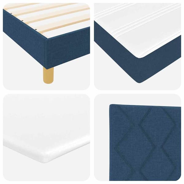 vidaXL Box spring seng med madras Blå 200 x 100 cm Polyester