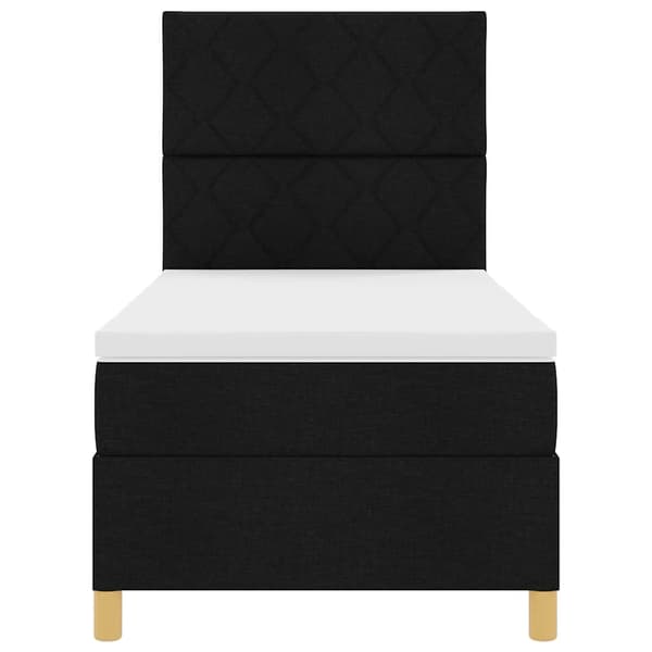 vidaXL Box spring seng med madras Sort 100 x 200 cm Stof