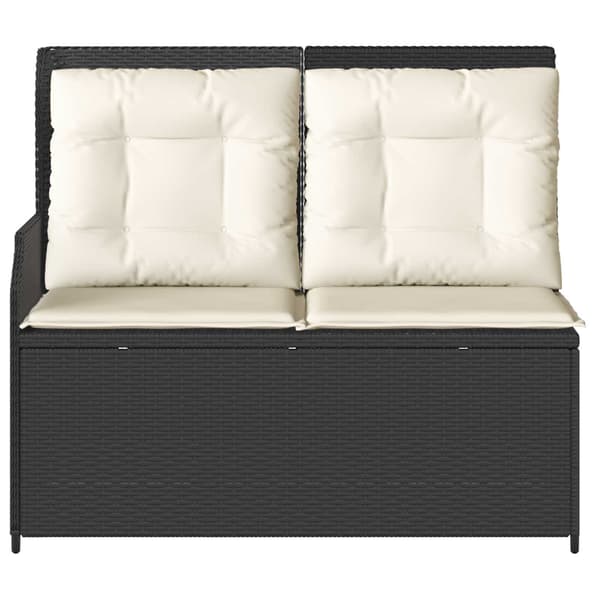 vidaXL Havebænk Sort polyrattan