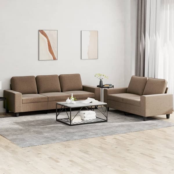 vidaXL sofasæt 2 dele stof brun