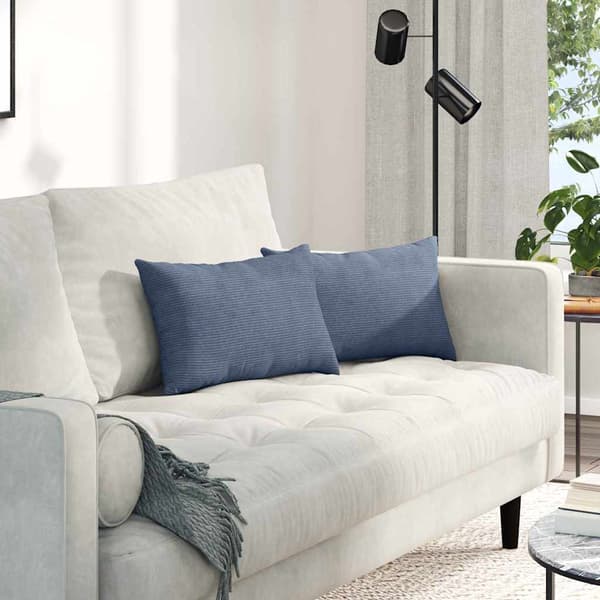 vidaXL Sofapuder 2 pcs Blå 50 x 30 cm Velourstof