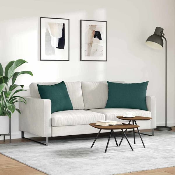 vidaXL Sofapuder 2 pcs Mørkegrøn 70 x 50 cm Stof