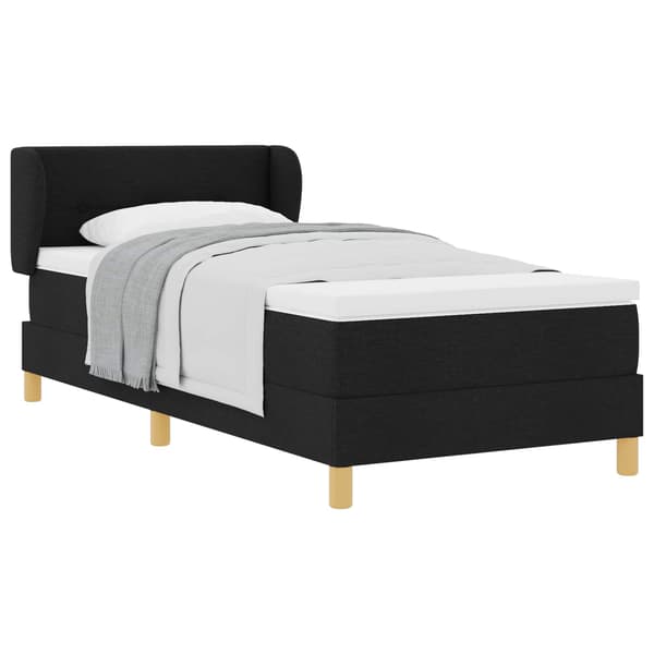 vidaXL Box spring seng med madras Sort 100 x 200 cm Stof