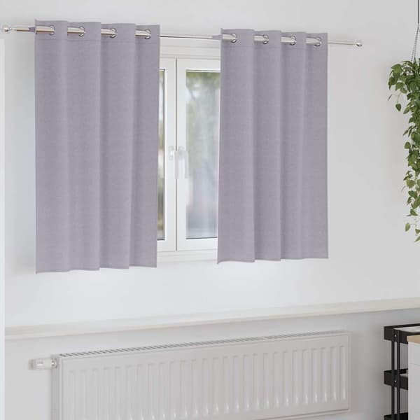 vidaXL Pimentävä verho renkailla 2 pcs Metalli harmaa 140 x 140 cm