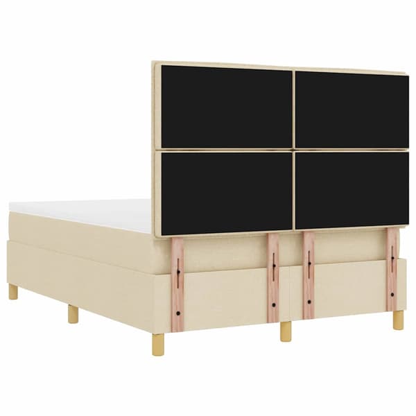 vidaXL Box spring seng med madras Creme 140 x 190 cm Stof