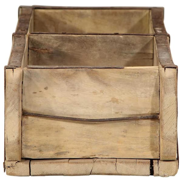 vidaXL Bakke 4 pcs Brun 57 x 15 x 9 cm Solid genbrugs træ