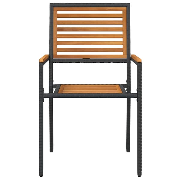 vidaXL Have stapelstole 4 pcs Brun og sort Solid akacietræ, PE rattan