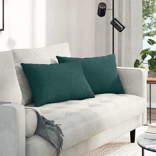 vidaXL Sofapuder 2 pcs Mørkegrøn 60 x 40 cm Stof