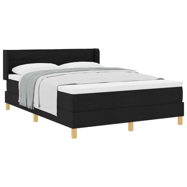 vidaXL Box spring seng med madras Sort 200 x 160 cm Polyester