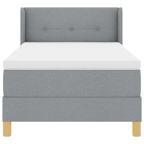 vidaXL Box spring seng med madras Lysegrå 190 x 90 cm Polyester