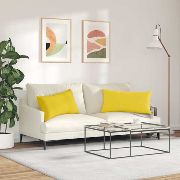 vidaXL Sofapuder 2 pcs Lys Gul 80 x 40 cm Stof