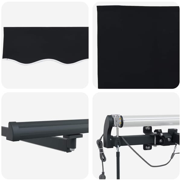 vidaXL Markisedug medfølger Sort 350 x 250 cm Polyester