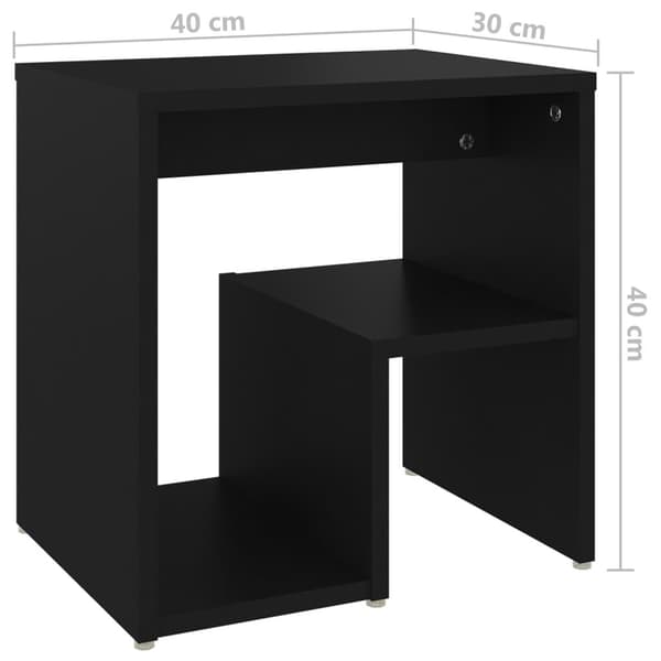 vidaXL sengeskabe 2 stk. 40x30x40 cm spånplade sort