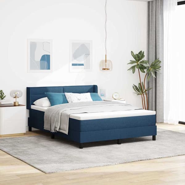 vidaXL Box spring seng med madras Blå 190 x 140 cm Polyester