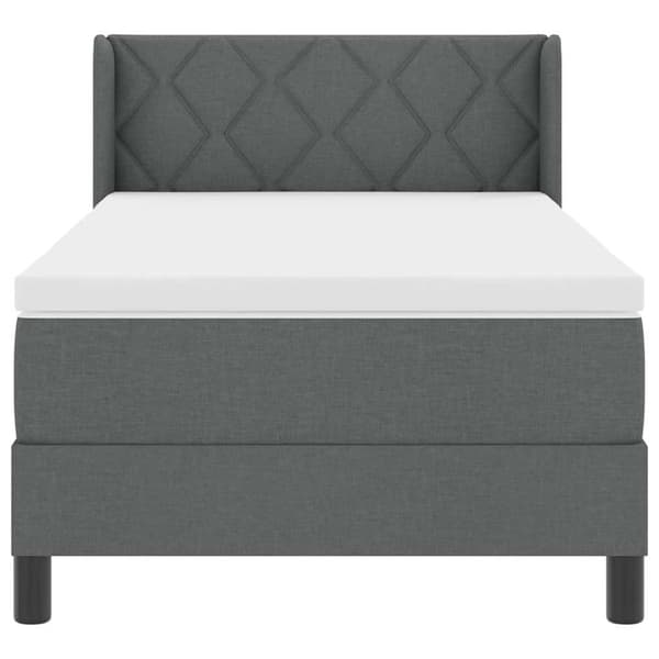 vidaXL Box spring seng med madras Mørkegrå 200 x 90 cm Polyester