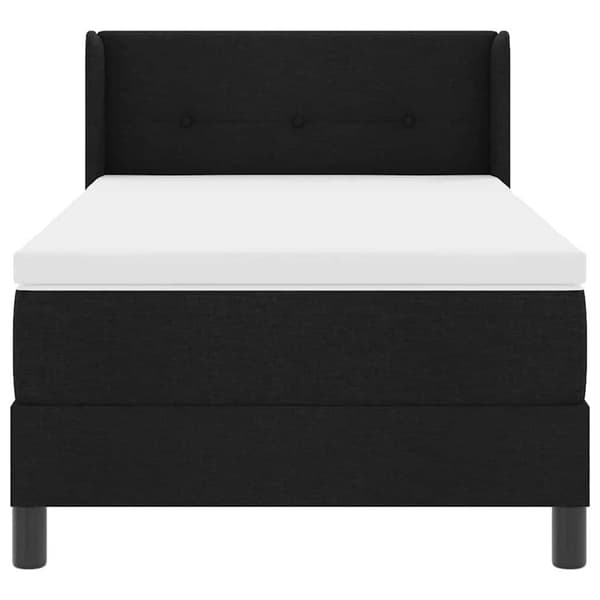 vidaXL Box spring seng med madras Sort 200 x 80 cm Polyester