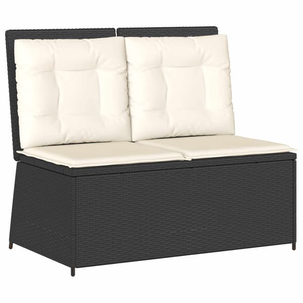 vidaXL Havebænk Sort polyrattan