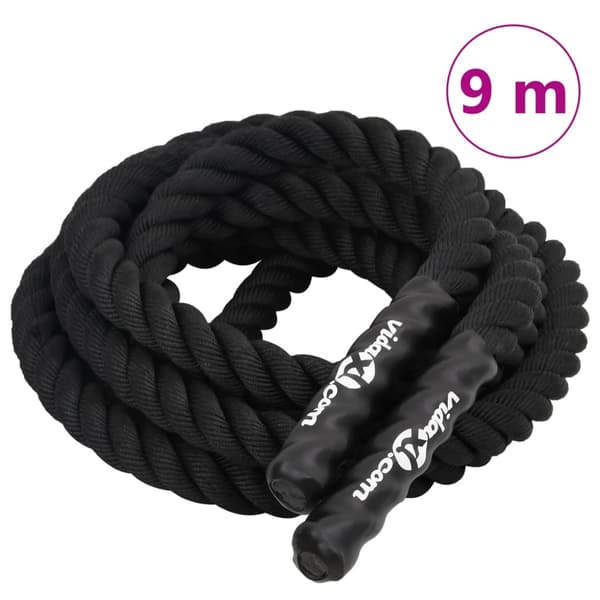 vidaXL battle rope 9 m 6,8 kg polyester sort