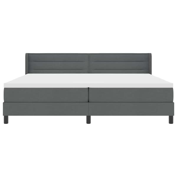 vidaXL Box spring seng med madras Mørkegrå 200 x 200 cm Polyester