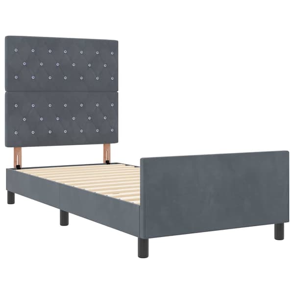 vidaXL Box spring seng med hovedgærde Mørkegrå 100 x 200 cm Fløjl