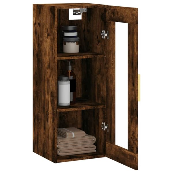vidaXL vægskab 34,5x34x90 cm røget egetræsfarve