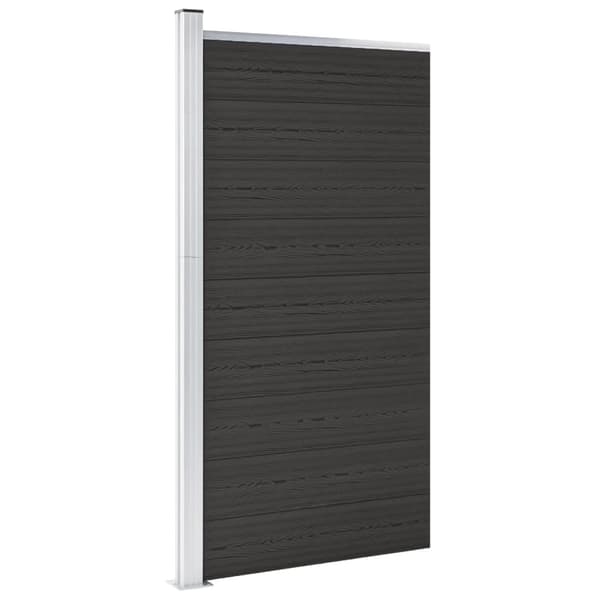 vidaXL hegnspanel 95x186 cm WPC sort