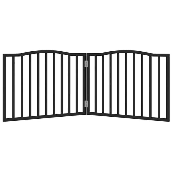 vidaXL hundelåge 2 paneler 150 cm foldbar poppeltræ sort