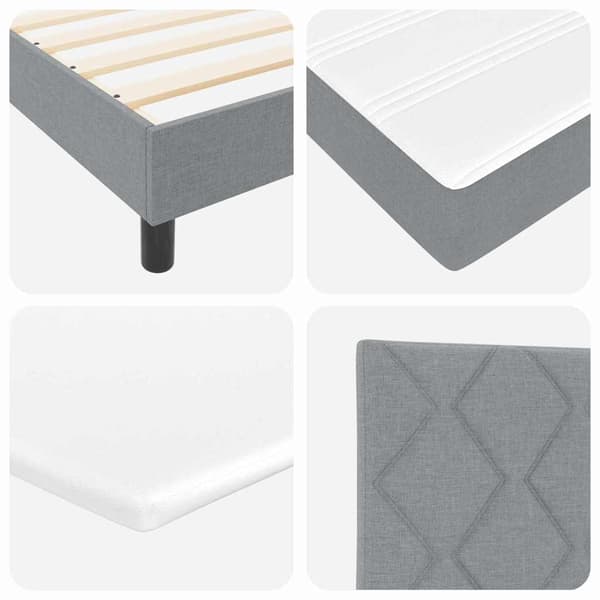vidaXL Box spring seng med madras Lysegrå 200 x 90 cm Polyester