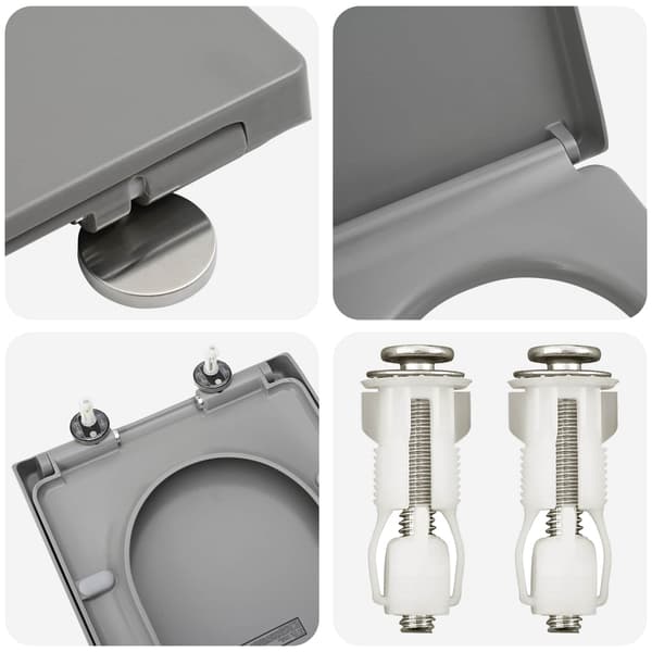 vidaXL WC-istuin Harmaa 49 x 36 x 4 cm Duroplast