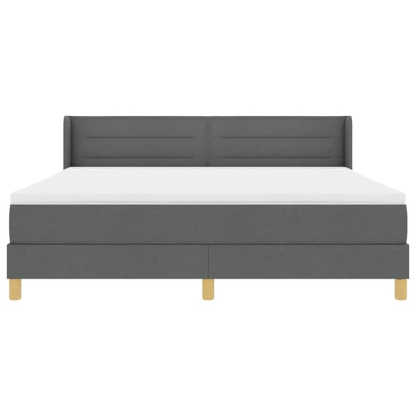 vidaXL Box spring seng med madras Mørkegrå 200 x 180 cm Polyester